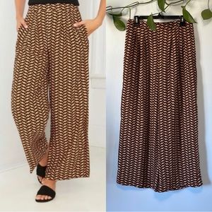 Who What Wear Retro Patterned Wide Leg Dress Pants